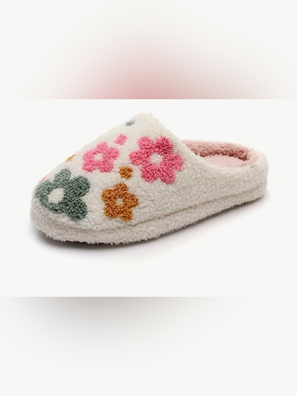 Cozy White Floral Chenille Slippers. Women’s Size 8.5-9. - Picture 6 of 7